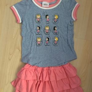 Hanna Andersson Skort Peanuts Shirt Set 110